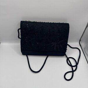 Elegant Black Beaded Formalwear Purse by NYT Lites
